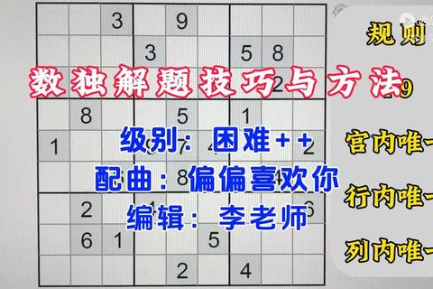 数独解题技巧：掌握唯一数法与排除法提升解题速度