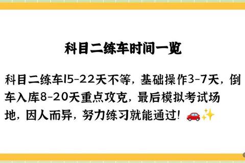 科目二学多久能过？掌握关键技巧缩短练车周期