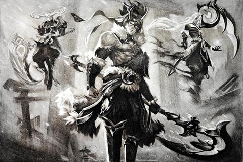 墨色跃动:游戏角色手绘艺术与经典人物素描创作解析 墨色跃动:游戏角色手绘艺术与经典人物素描创作解析