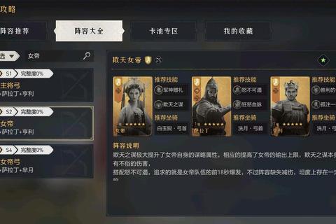 手游女帝无双全阶段养成指南：阵容搭配与剧情副本速通技巧详解