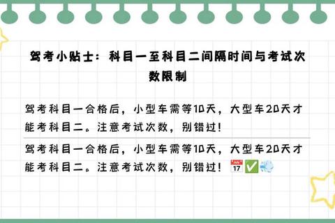 科目一多久考科目二时间规划不明确?详解考试间隔与高效安排技巧 科目一多久考科目二时间规划不明确?详解考试间隔与高效安排技巧