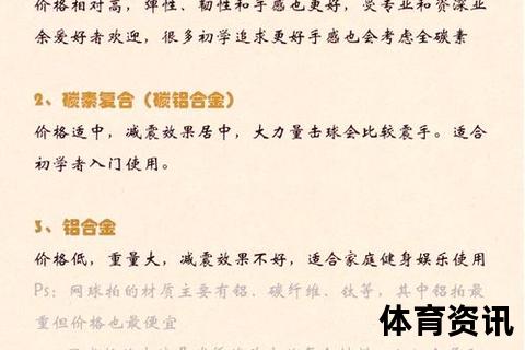 网球拍选购指南：关键参数与适用类型全解析