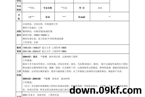 网络工程师简历模板下载