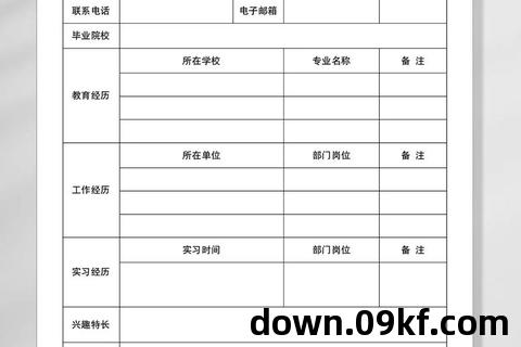 普通个人简历模板下载