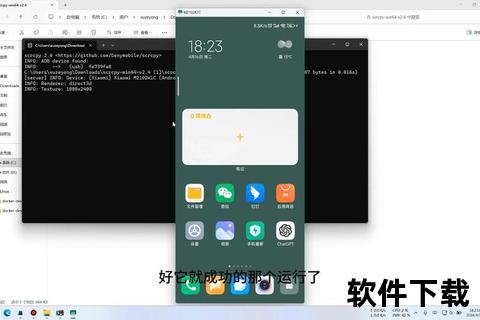 scrcpy下载教程：手机投屏+无线控制一键连接电脑
