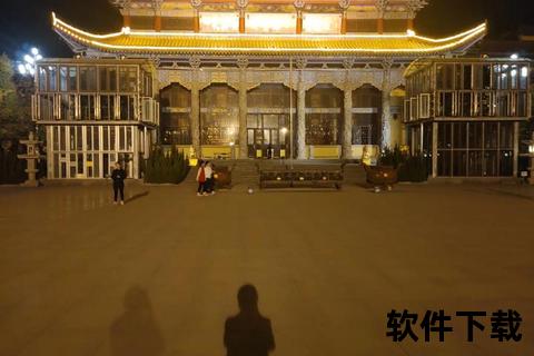 韩国寺庙夜景视频下载-禅意古刹夜色_高清实拍素材免费获取